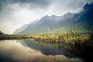New Zealand, South Island, Mirror Lakes, New Zealand, South Island, Mirror Lakes,